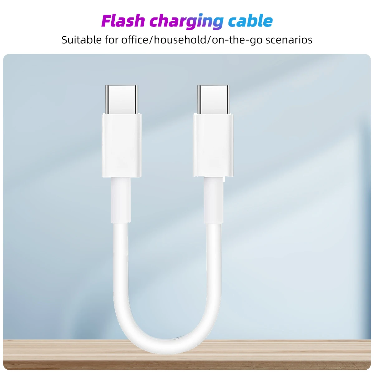 Ultra Short 25cm Type C Cable For Samsung USB C To USB-C Data Wire 3A Fast Charging Cable For Huawei Xiaomi Type-C Charger Cord