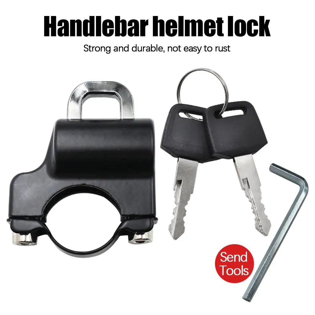 Motorcycle Helmet Lock Handlebar Accessories with 2 Keys Universal Sleek Tough