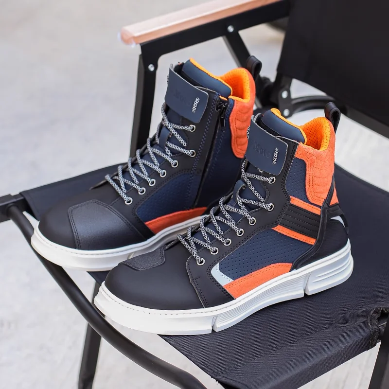 

Men Motorcycle Boots Breathable Anti-fall Rider Road Racing Casual Shoes Boots Gear Shift Rubber Sole Reflective Motorbike boot