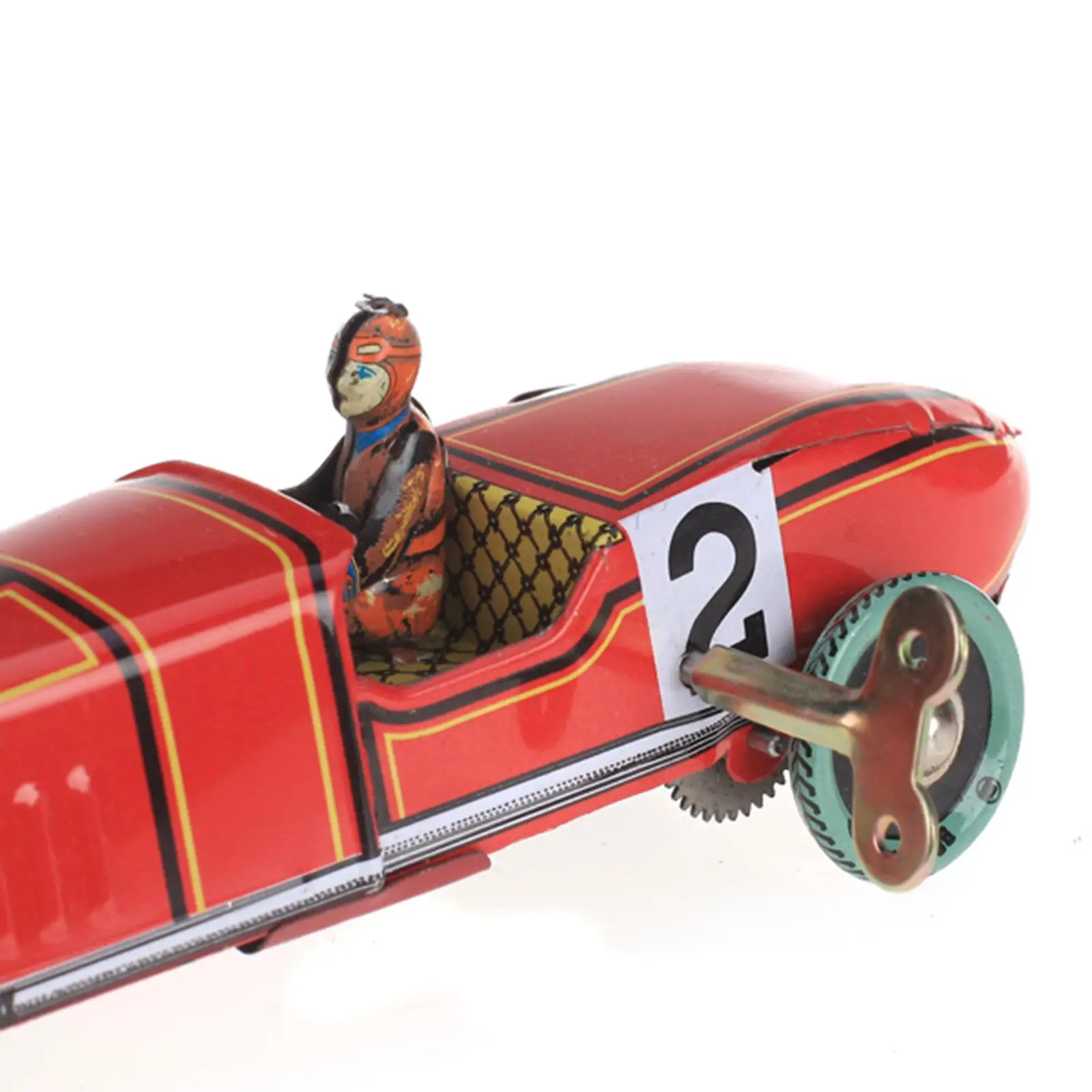 Wind Up Racer Car Red Retro Toy Vintage Mechanical Race Car Model for Toys in the Car Children