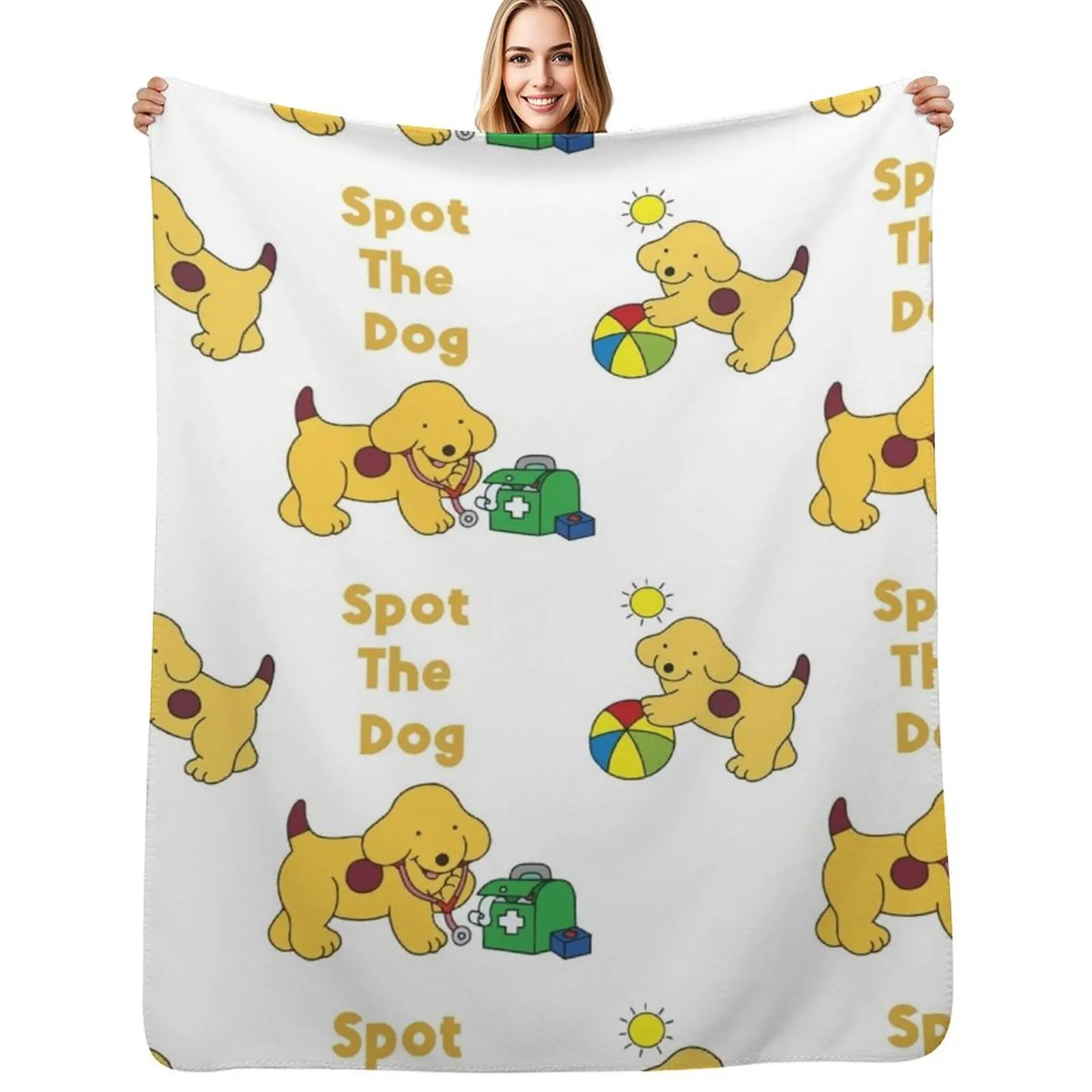 

Spot the Dog Cartoon Throw Blanket Furry christmas decoration Beach Kid'S Blankets