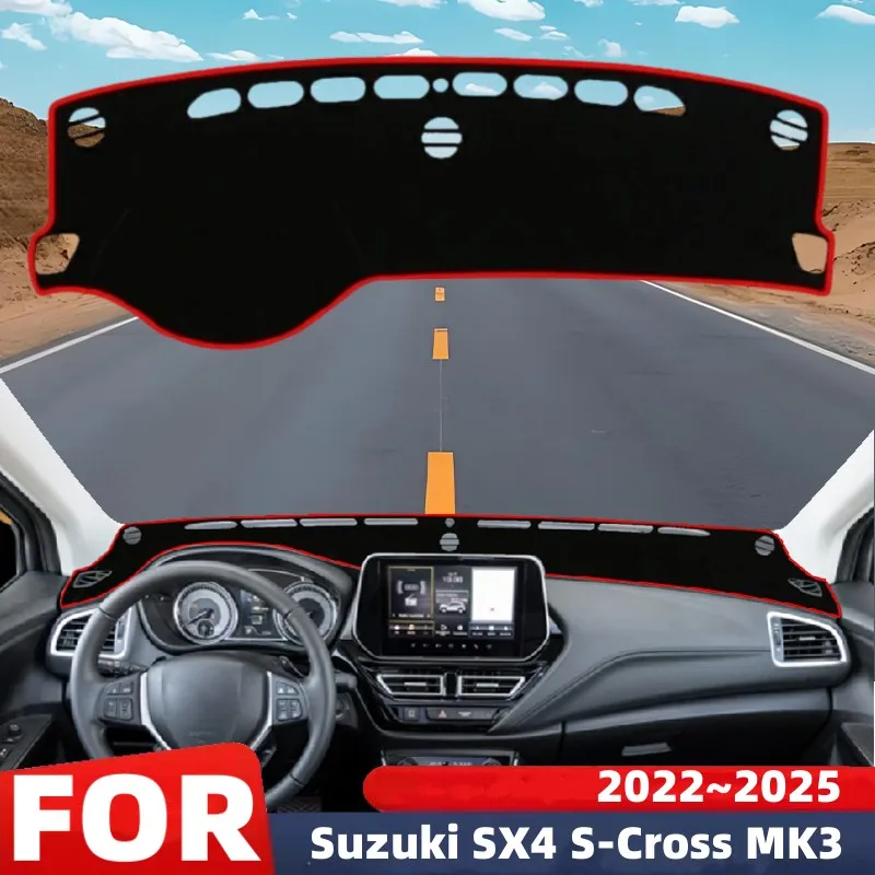 For Suzuki SX4 S-Cross JY MK3 2013-2025 Car Center Console Dashboard Cover Avoid Light Pad Anti-UV Carpet Non-slip Protector Mat