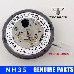 4 o'clock Crown Genuine 24 Jewels NH35A Mechanical Automatic Watch Movement White Date Winding Stem High Accuracy Watch Parts