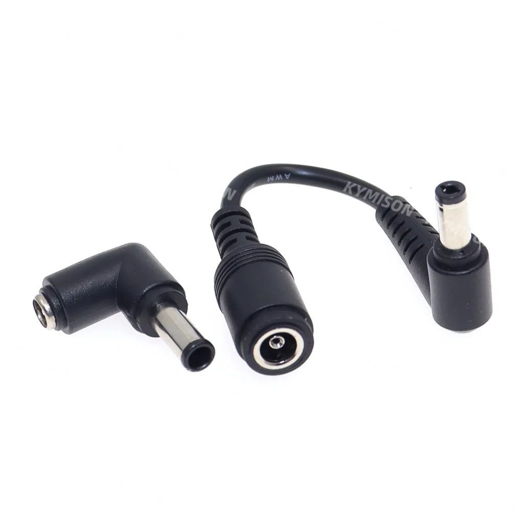 DC jack 6.5*4.4 / 6.0*4.4 Female to 5.5*2.5 mm Male Blue DC Power Charger Adapter 90 / 180 degrees for Laptop Notebook