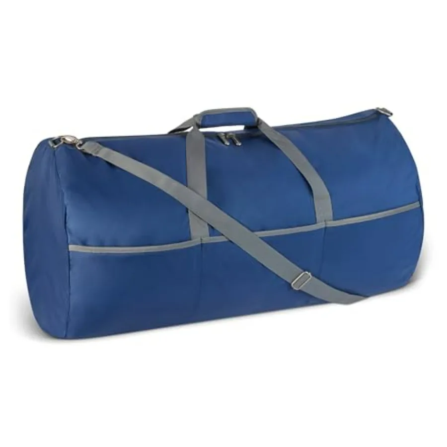 Extra Large Foldable Nylon Duffel Bag for Travel/Storage with Zippered Pockets, 32.4", 150L, 50-LBS Capacity, Navy Blue Previou