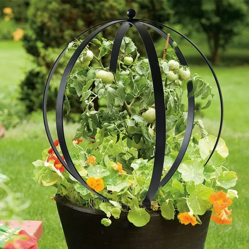 

# Garden Ornament, Small Metal Trellis 19.5" X 16", Black #