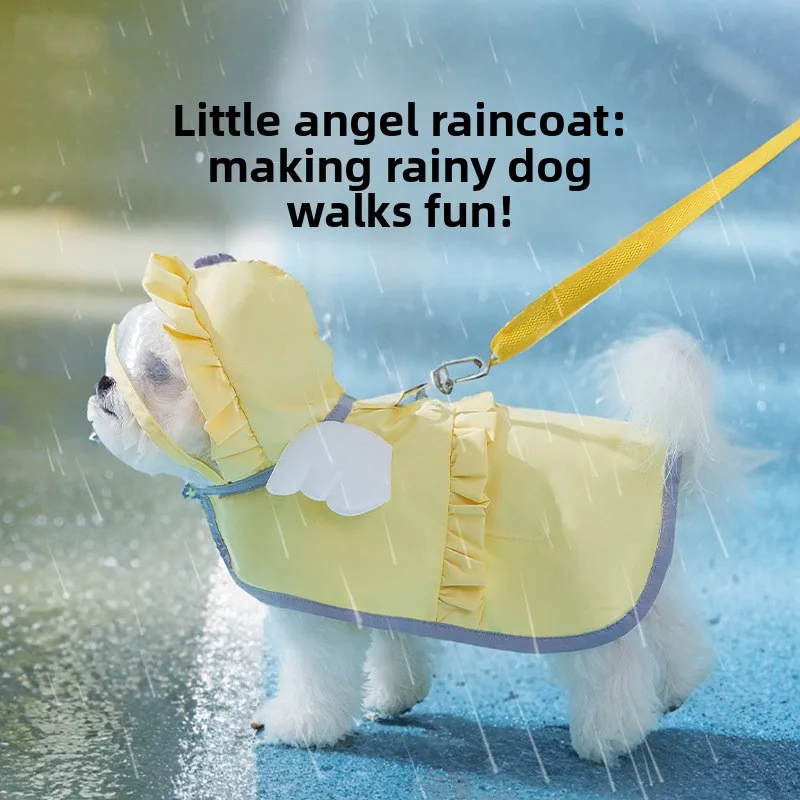 Pet Poncho Small and Medium-sized Dogs Go Out To Walk The Dog in Rainy Days Waterproof Clothes Puppy Dog Raincoat