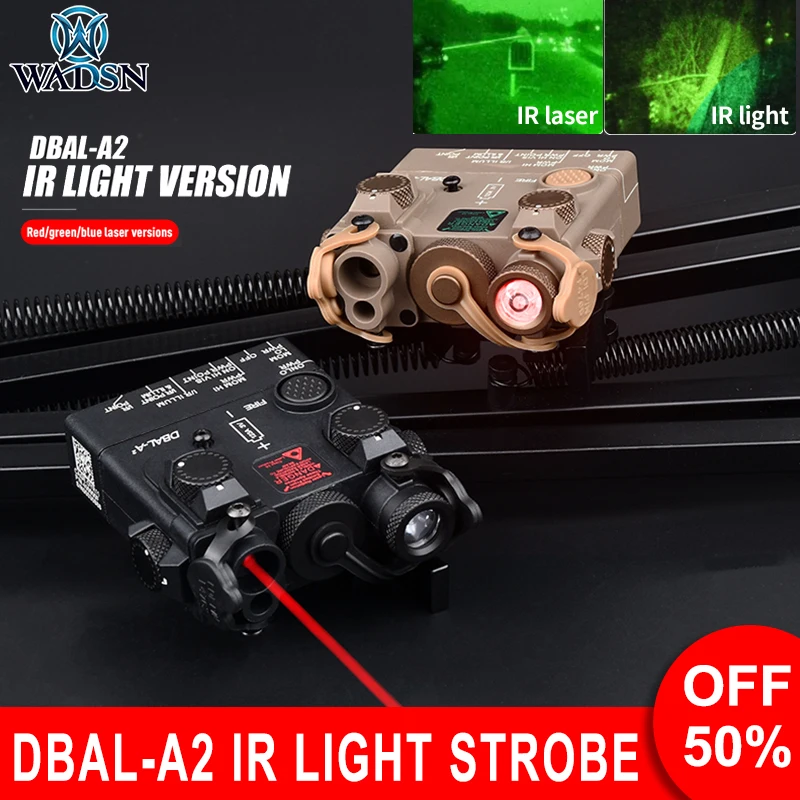 

Wadsn DBAL-A2 IR Led Light Strobe DBAL Dual Beam Red Green IR Laser For Night Vision Airsoft AR15 Rifle Hunting Scout Light