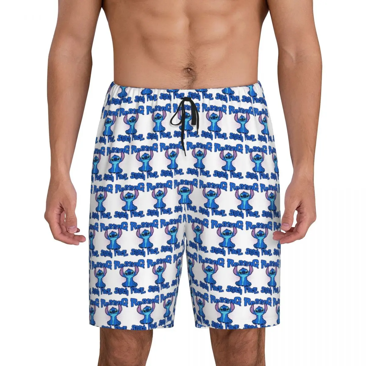 

Custom Cartoon Anime Manga Stitch Pajama Bottoms for Men Lounge Sleep Shorts Drawstring Sleepwear Pjs with Pockets