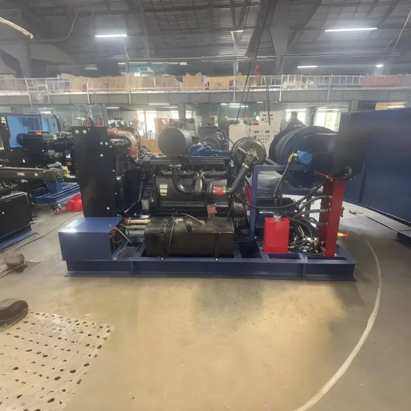 Customized Trailer Mounted Electric Press Water Jet Municipal Pipeline Sewer Cleaning Machine With 5840PSI Pressure And 100-215L