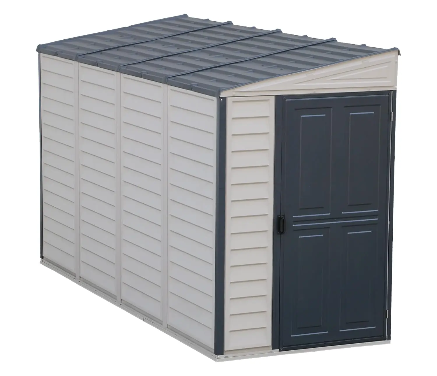 4x10 FT PVC Resin Outdoor Garden Lean-to Storage Shed Foundation Kit All-Weather Heavy-Duty Maintenance-Free, Customized