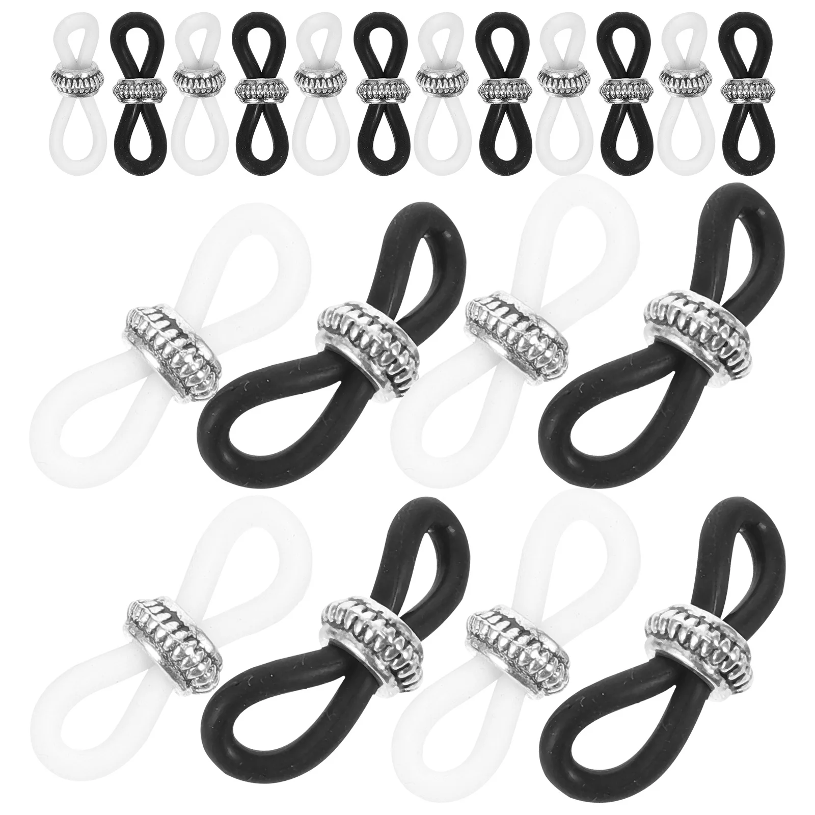

20Pcs Glasses Chain Ends Silicone Anti Slip Holders Eyeglasses Sunglasses Retainer Connectors Eyeglass Chain Ends