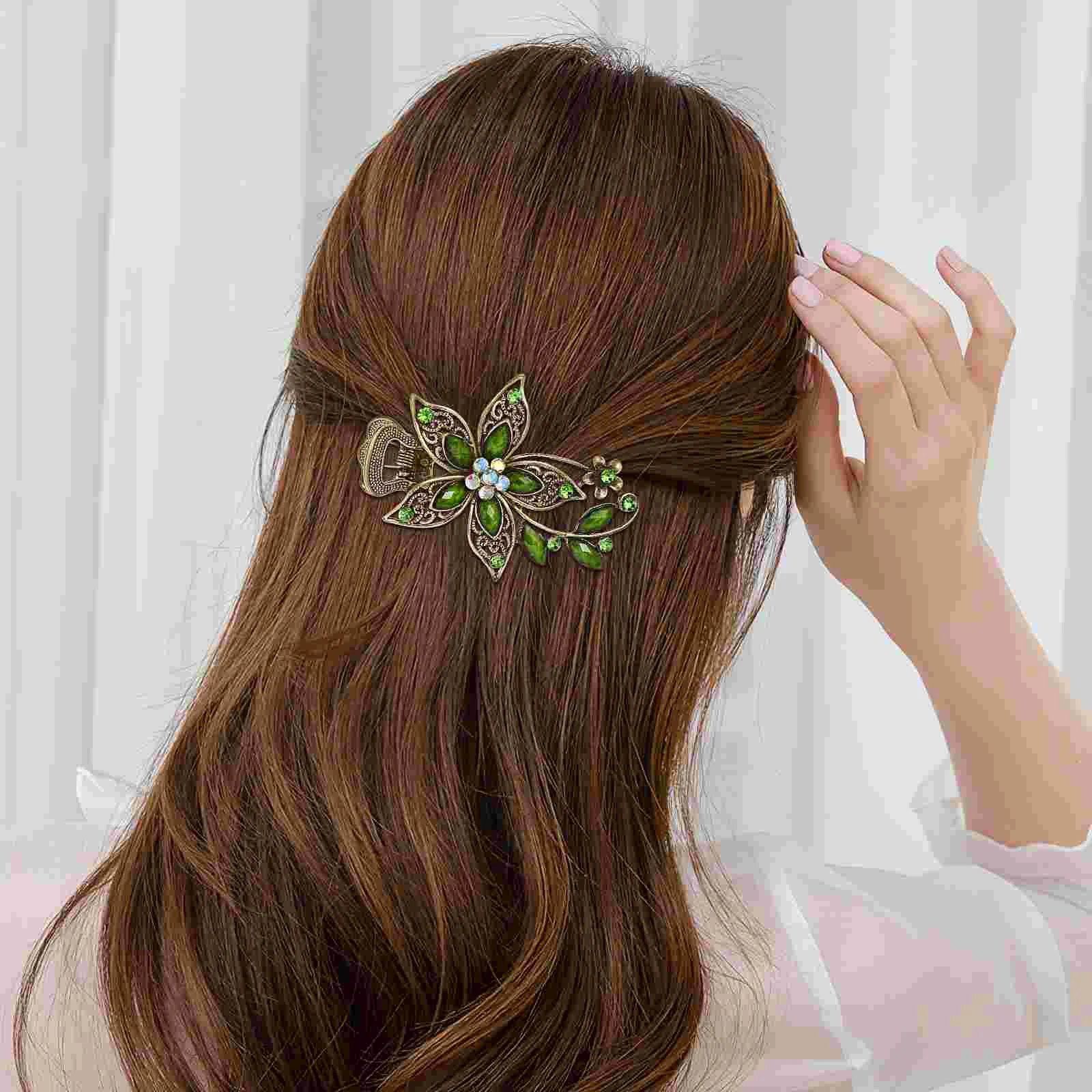 Rhinestone Hair Clip Flower Clips The Flowers Barrettes Accessories Women\'s Headwear