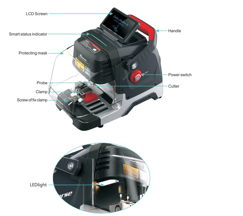 Xhorse Dolphin II XP005L Key Cutting Machine With Adjustable Touch Screen