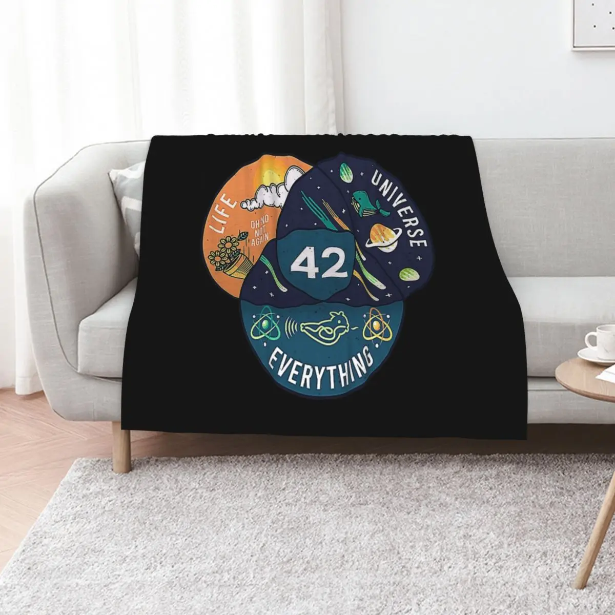 42 Answer to Life Universe and Everything Throw Blanket Easy Care Comfortable Blanket for Couch
