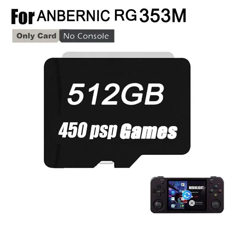 Tarjeta TF de 512GB, juegos precargados para ANBERNIC RG353M, tarjeta SD, 80000 juegos, juego portátil Retro PS2 MAME PSP para 512G 256G 128G 64G