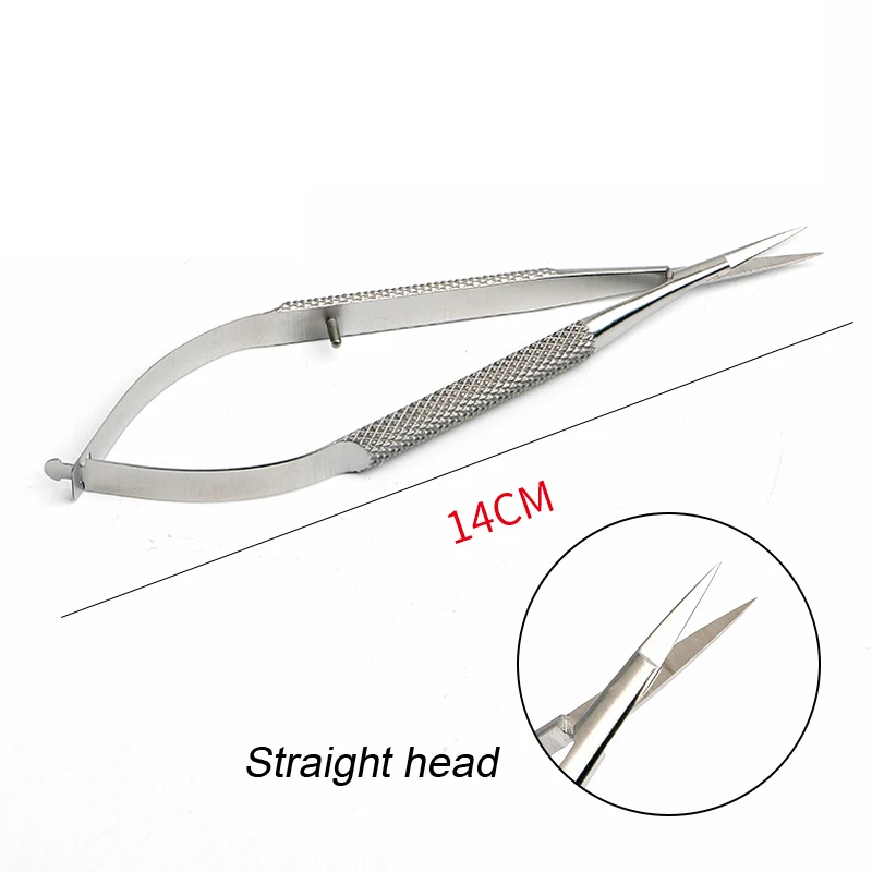 Tijeras de microcirugía quirúrgica con apertura ocular de acero inoxidable