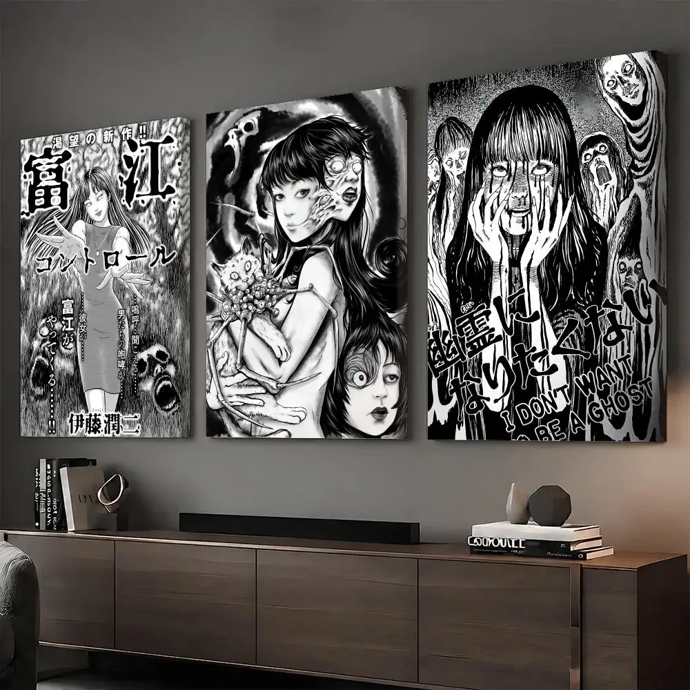 K-Kawakami Tomie Fujou Anime Painting Calligraphy HD Canvas Print Poster Wall Art | Optional Frame | Modern Hallway Decor