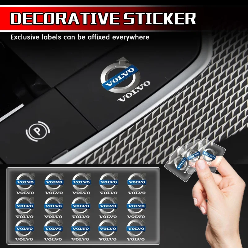 Car logo Sticker Central control Decals For Volvo AWD C30 C70 S40 S60 S80 S90 T6 V40 V50 V60 V70 V90 XC40 XC60 XC70 XC90 T5 T8