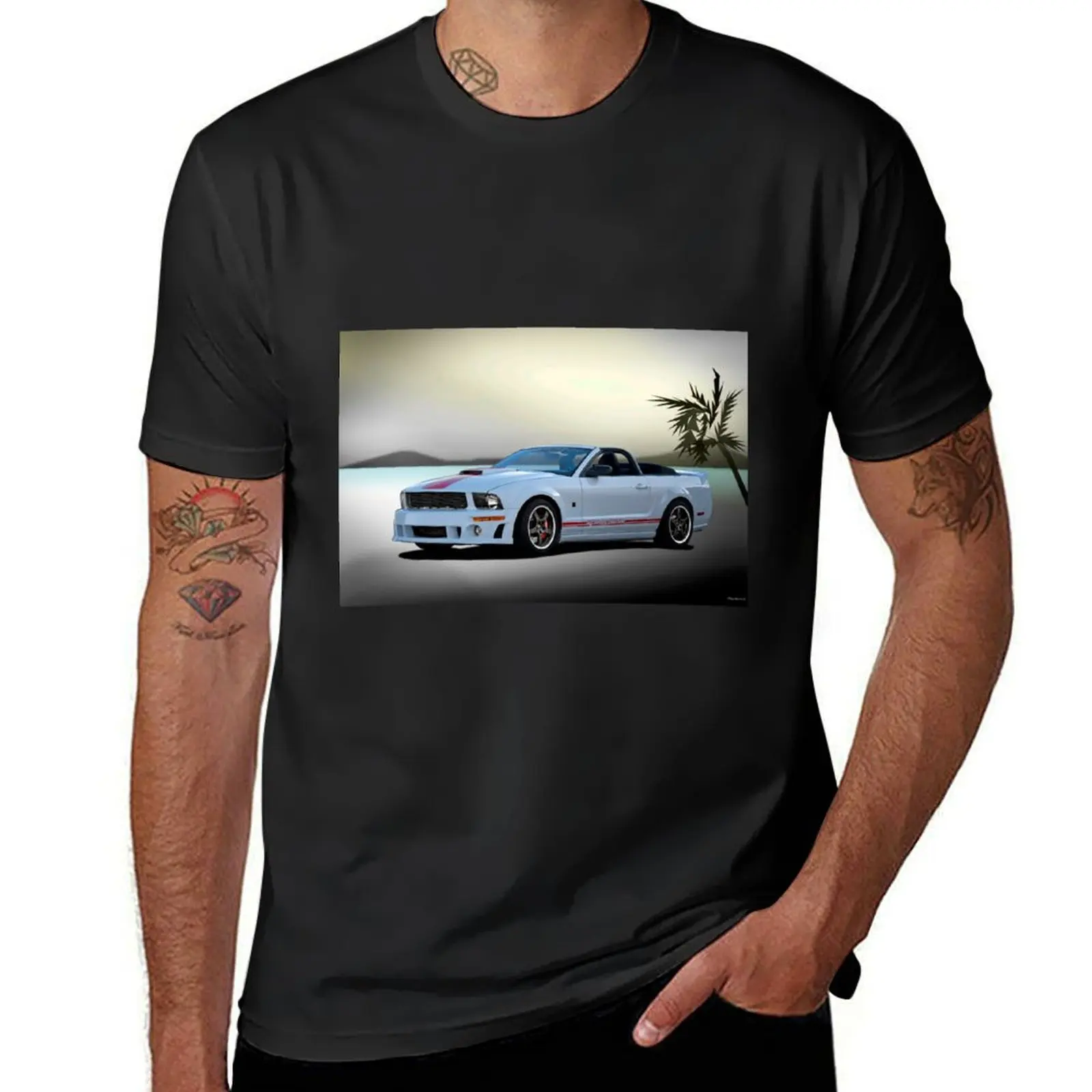 2008 Mustang Roush Speedster T-Shirt quick-drying Short sleeve tee boys whites t shirts men