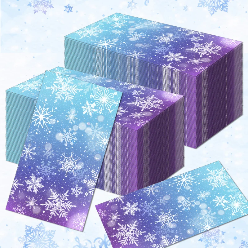 20pcs Christmas Paper Napkins Disposable Snowflake Napkins Blue Purple Dinner Napkins for Winter Party Table Decor Supplies