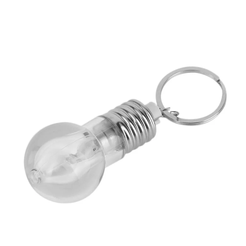 1PCS Creative Colorful Changing LED Flashlight Light Mini Bulb Lamp Key Chain Ring Keychain Clear Lamp Torch Keyring Wholesale