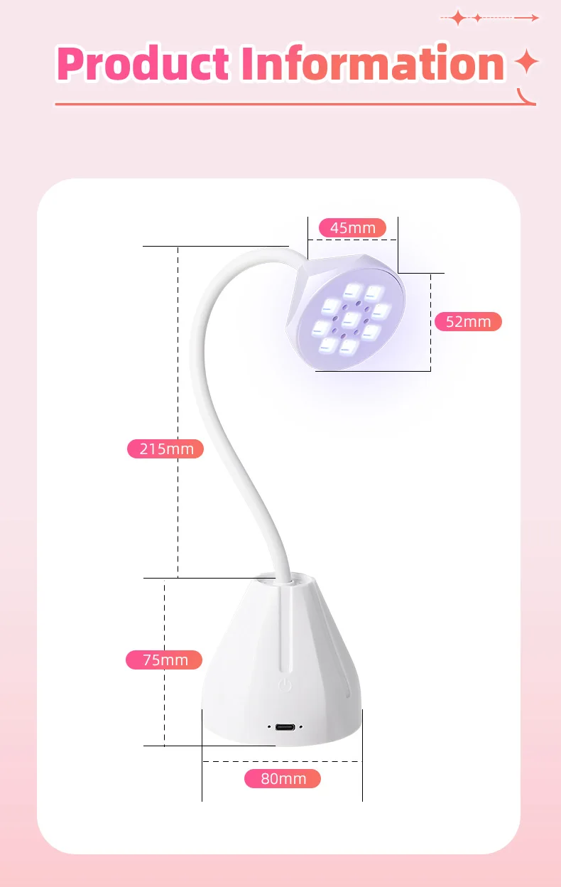 18 W oplaadbare nagellamp nageldroger LED UV met aanraakbediening 360 °   Buigbare, sneldrogende nageldroger voor het uitharden van gelnagels