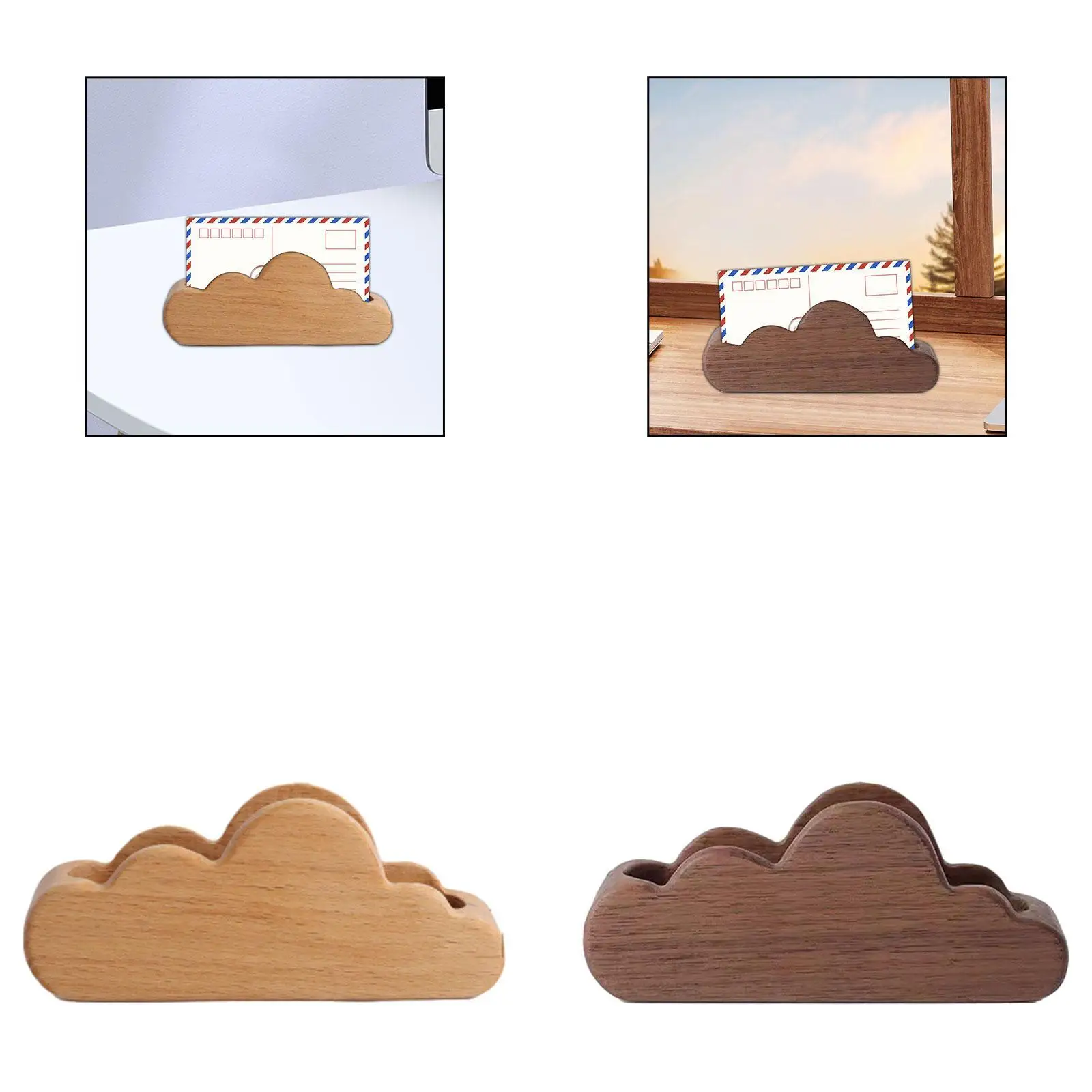 Clouds Business Card Holder Real Estate Agent Card Organizer Table Ornament Desk Card Messages for Reception Desktop Office