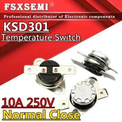 KSD301 10A 250V KSD302  Ceramic Normally Close Temperature Switch Thermostat 0 5 10 30 40 50  65 75 85 95 100 105 125 130C 150C