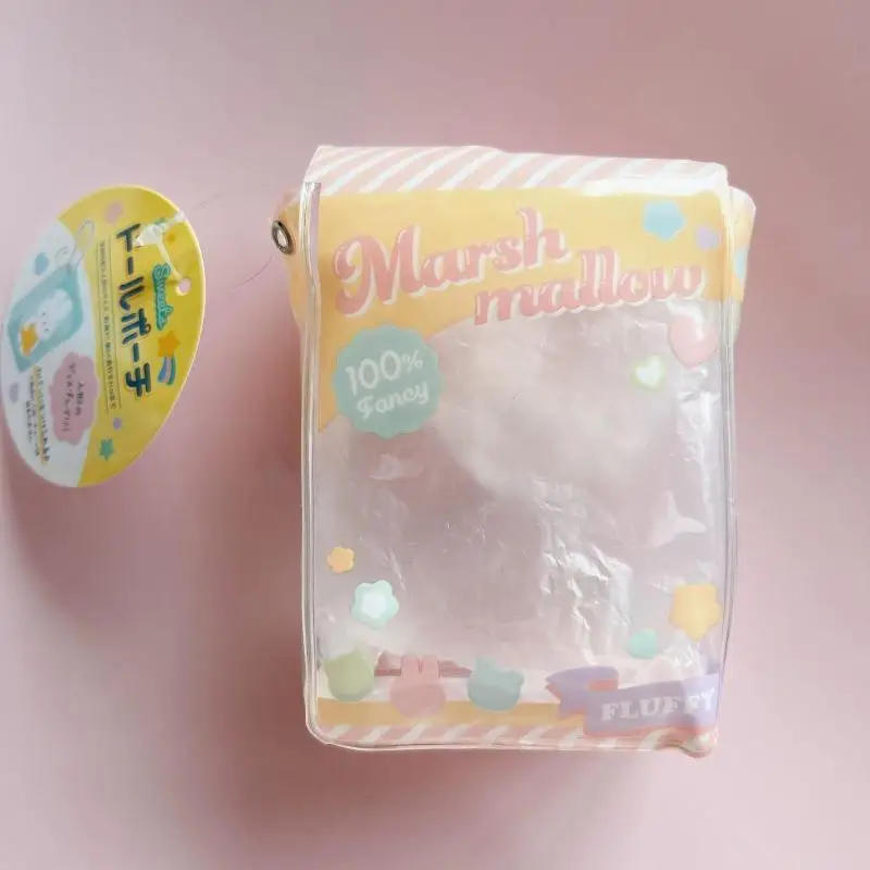 Self-Deprecating Bear Kawaii Anime Hachiware Usagi Cartoon Chiikawa Candy Bag Pvc Transparent Pain Bag Doll