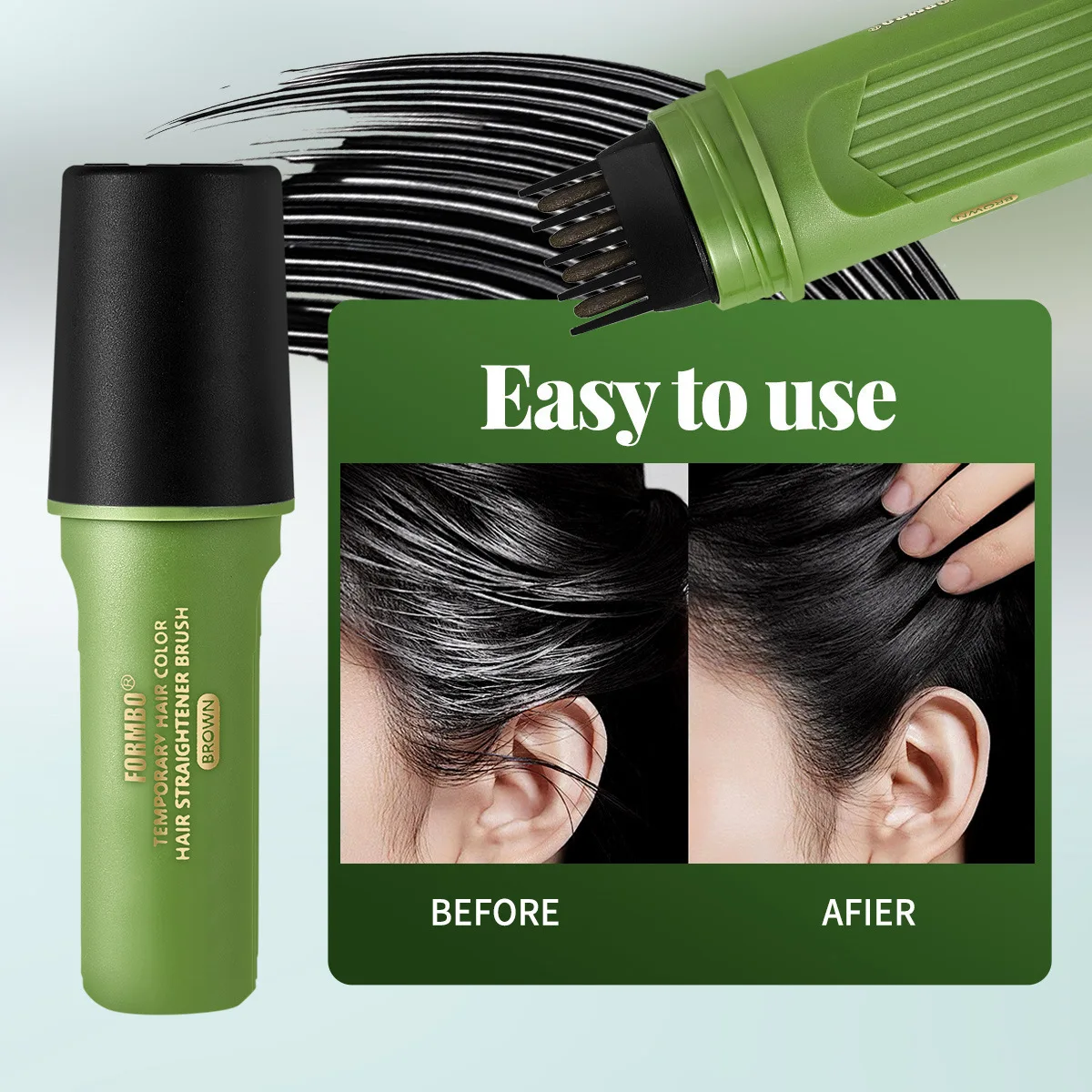 قلم تلوين الشعر، قلم صبغ عصا تلوين الشعر الرمادي الفوري، عصا خافي عيوب الجذر المؤقت #1