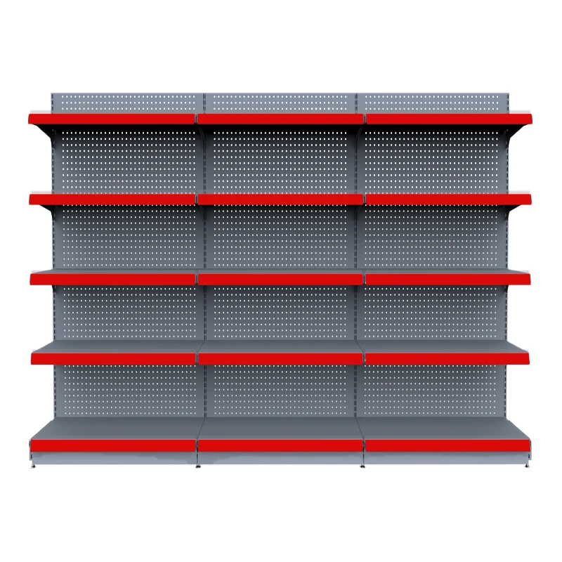 Retail Store Usage Metallic Light Duty Gondola Display Rack Supermarket Shelving With Quick Installation