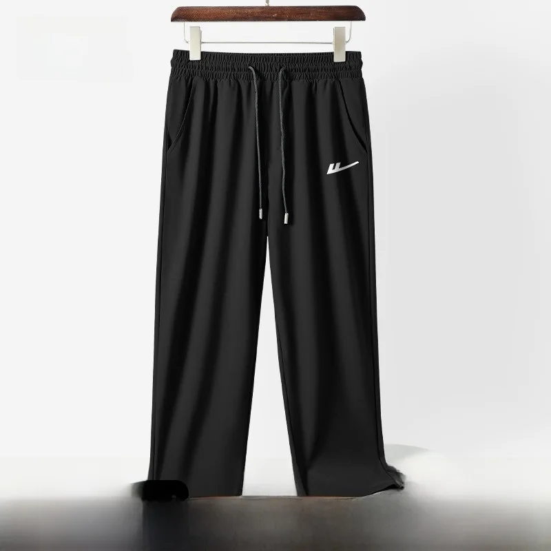 

Warrior Ice Silk Straight Leg Pants Men's Summer Bla Qui Dry Drapey Casual Nine Point Long Trousers Trendy Brand