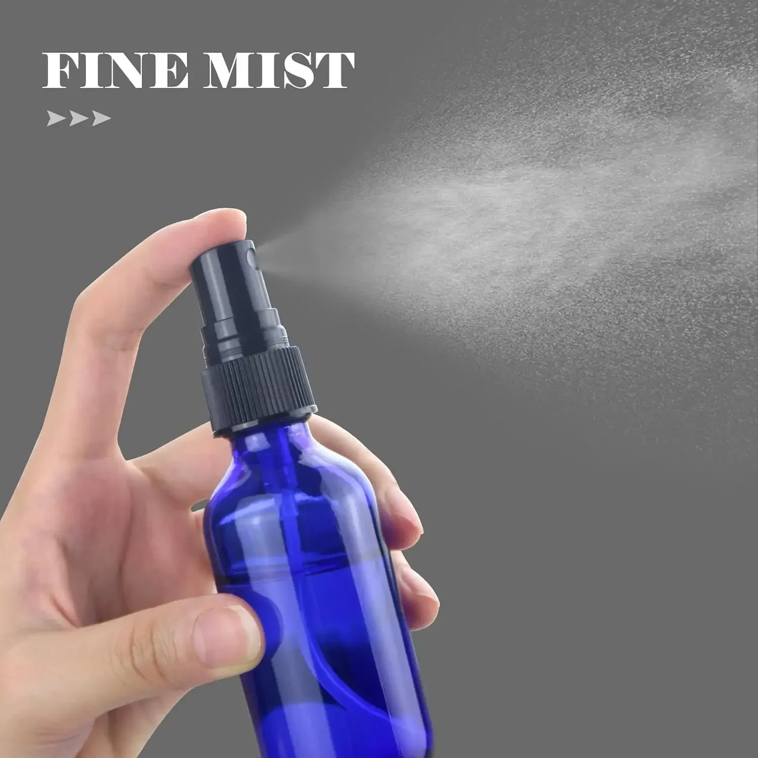 1 Piece 5ml /100ml Blue Glass Spray Bottle with Mist Sprayer for Essential Oil Refillable Portable Travel