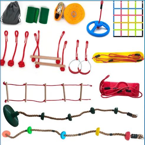 Outdoor   Training Climbing Adventure Obstacle Sports Aerial Walking Rope Walking Flat Belt Set