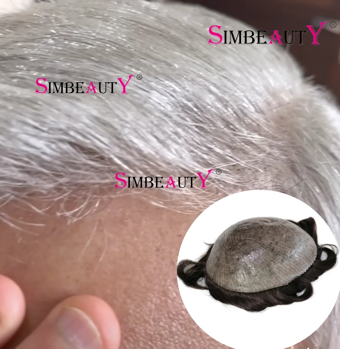 Thin Skin Full PU Super durable Natural Hairline  based Men's Toupee Brown 1B40 1B65 Grey 100% human hair Men Capillary prosthes