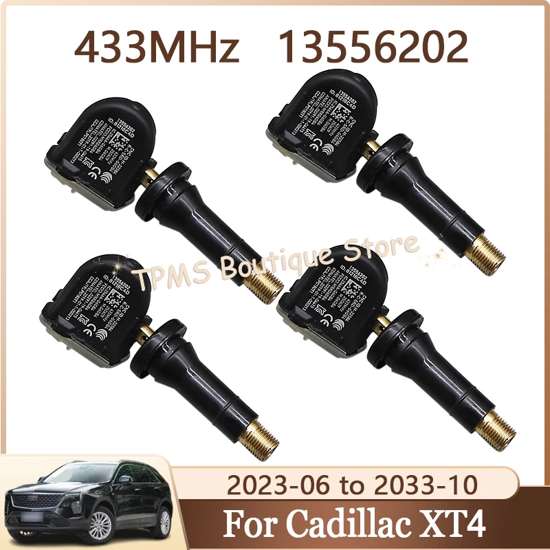 4pcs 433MHz 13556202 Car Tire Sensors System TPMS Sensor For Cadillac XT4 Lyriq CT5 CT4 Chevrolet Blazer EV Colorado GMC Canyon