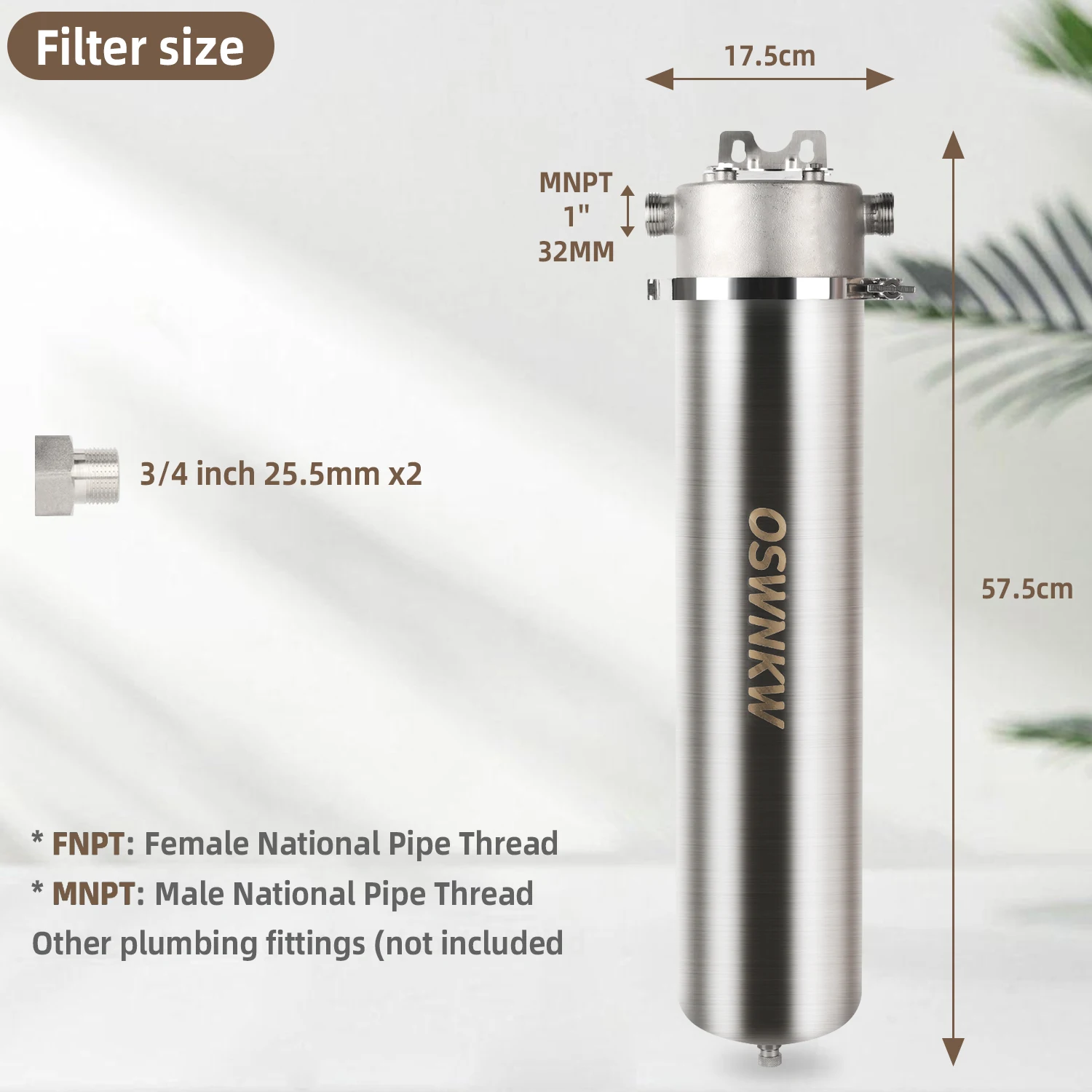 OSWNKW-06 Whole House High Flow Water Filter, High Iodine Coconut Shell CTO Activated Carbon Water Filter