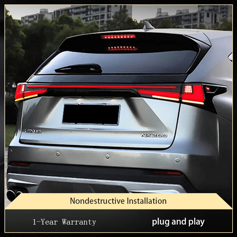 Car Lights for Lexus NX200 NX300 2014-2022 Taillight Modified LED DRL Upgrade Through Dynamic Tail Lamp Tools Signal Accessories