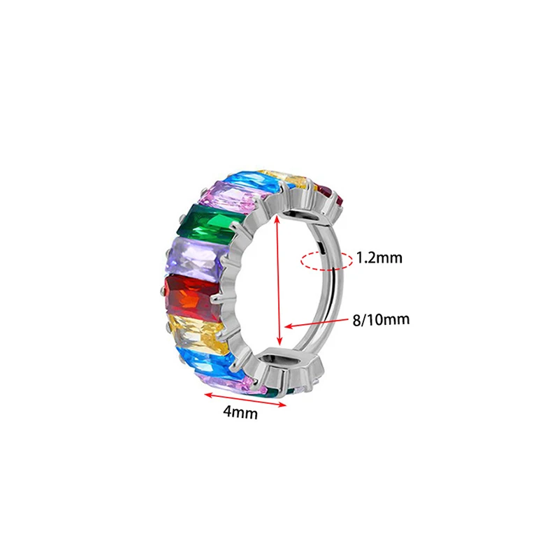 1PC G23 Titanium Piercing Nose Ring Hinged Segment Septum Hoop CZ Clicker Ear Cartilage Tragus Helix Conch Earring Body Jewelry
