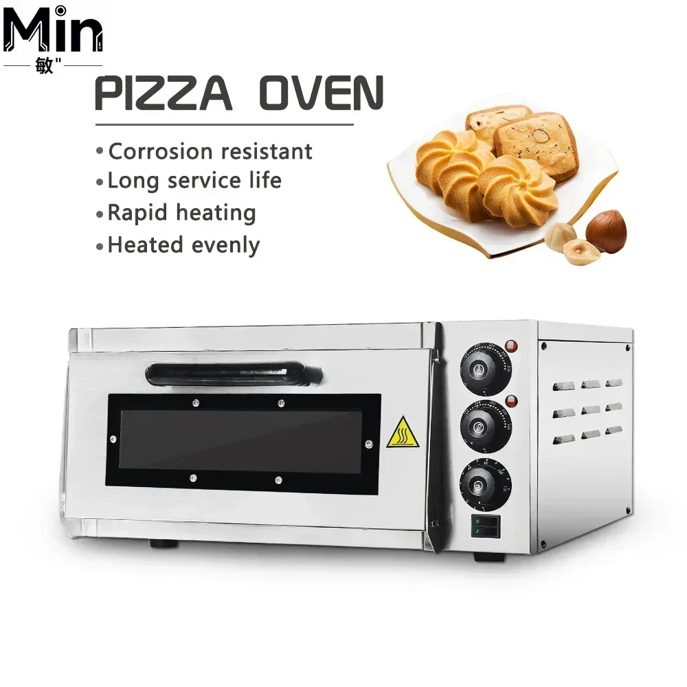 HomeWise 2KW Commercial Single Layer  Pizza Oven With Timer Professional Baking Machine Bread Toaster Maker