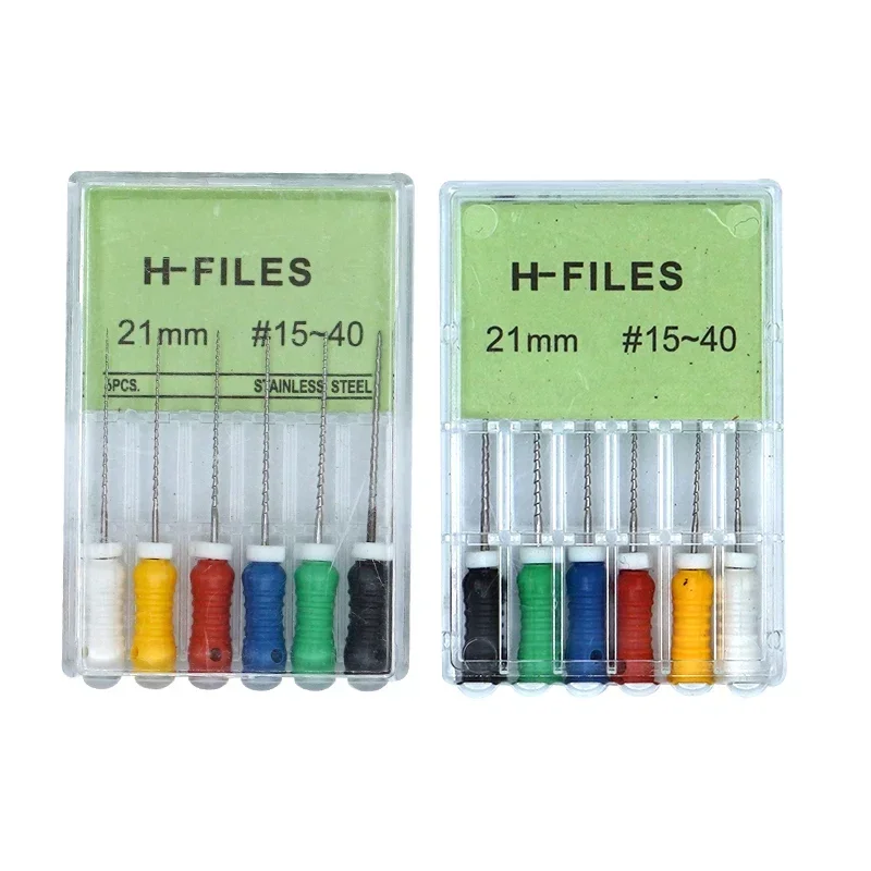 

6Pcs/Box Dental H Files 21mm/25mm Hand Use Files Stainless Steel Root Canal Files Dentistry Endodontic Instruments