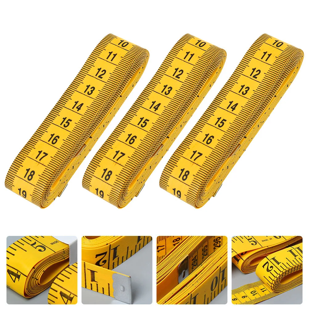 

3 Pcs Soft Ruler Tape Measures Material Hip Line Pocket Body Measuring Durable Lightweight Portable H y Fiberglass