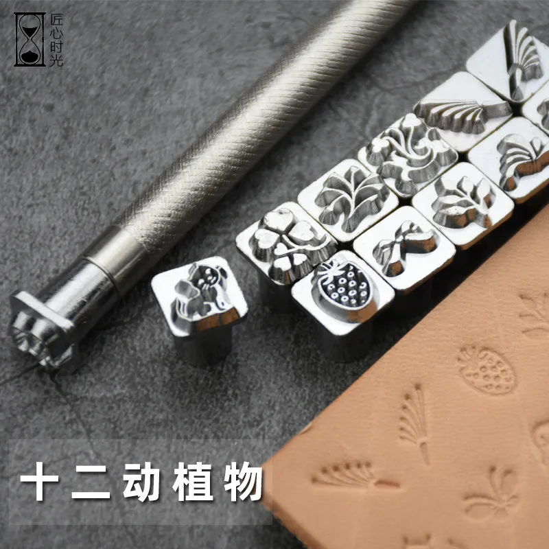 Leder-Prägewerkzeug-Set: Sternzeichen- und Tang-Grasmuster für handgefertigte DIY-Ledergravuren – Detail 2
