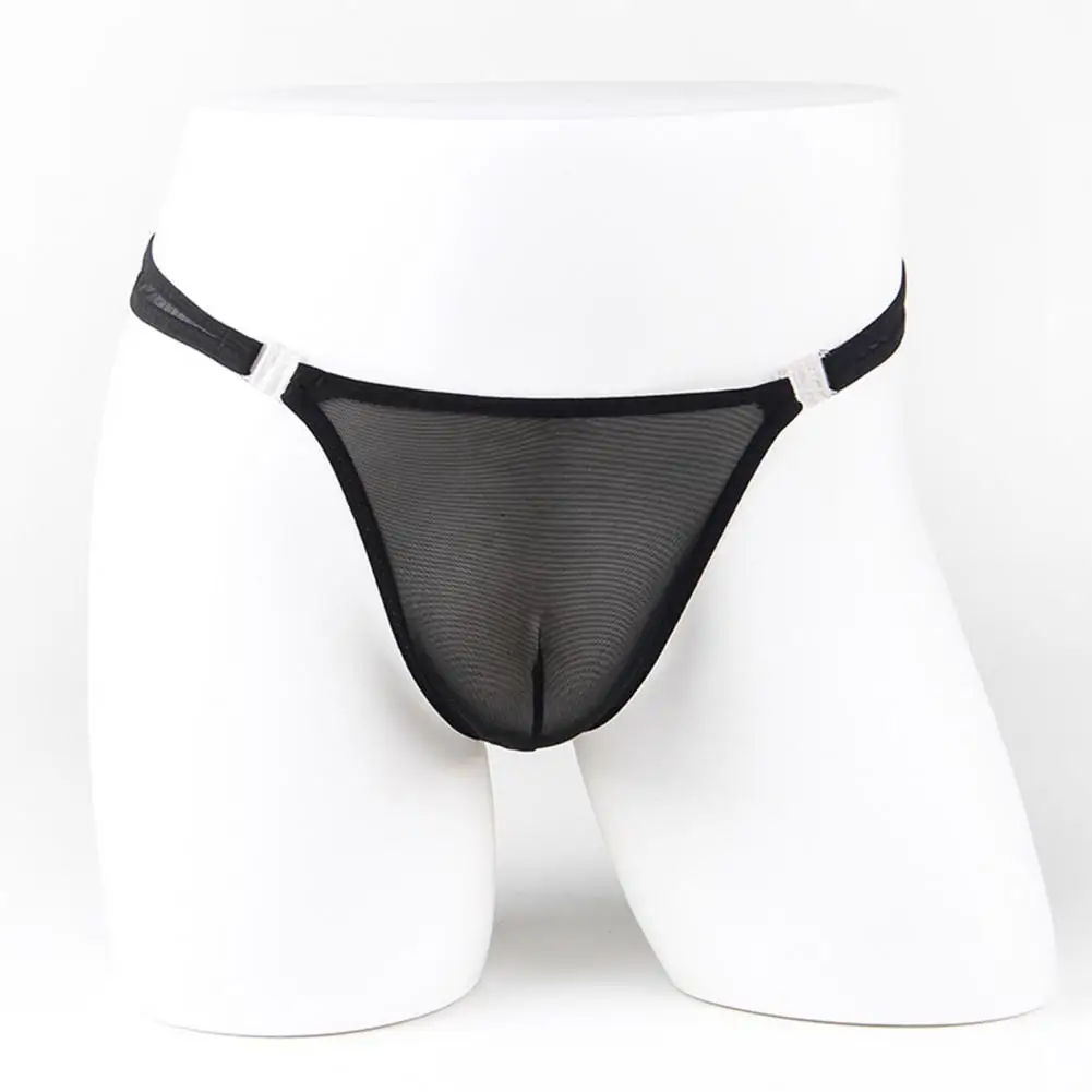 Men Underpants Lightweight Men G-strings Briefs Underwear with Buckle Friendly to Skin Washable Men G-strings for Male