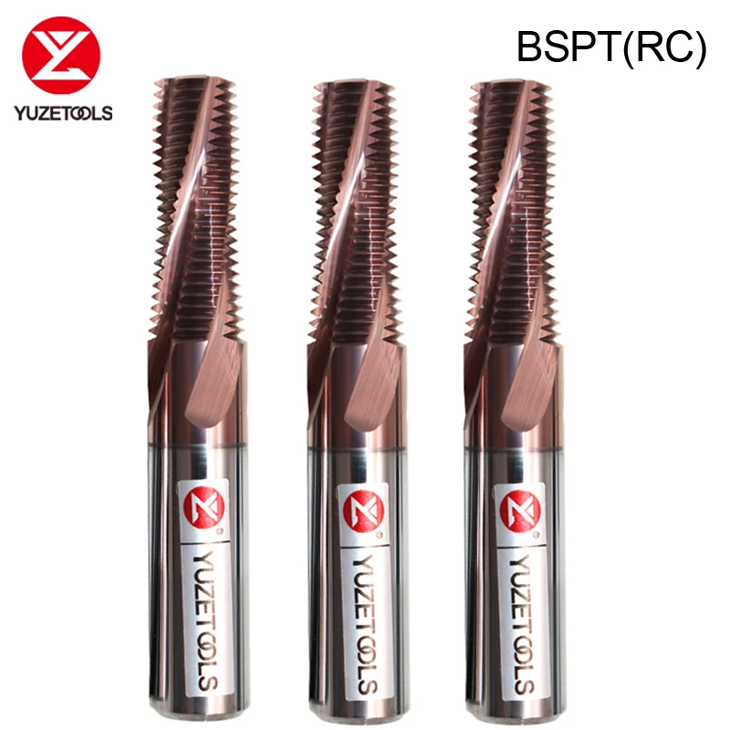 HRC68 Thread Milling Cutter Full Tooth Carbide Tungsten Steel CNC Machining  Coated Cutting Tool Thread BSPT(RC) 1/16-28 Tap