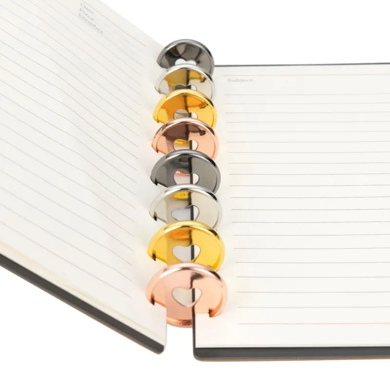 100PCS28MM mirror electroplated plastic binding ring binding buckle loose-leaf notebook mushroom hole binding supplies