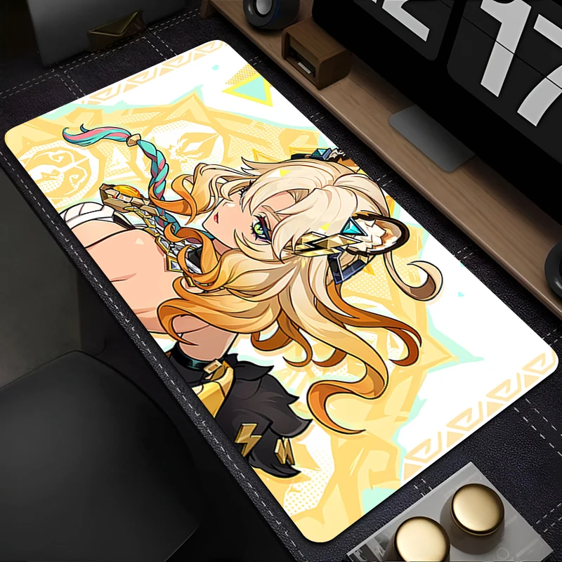 Tapis de souris pour ordinateur portable, armoire de bureau, clavier, PC, grand tapis de bureau HD g-genshin Impact Xilonen, tapis de souris en caoutchouc antidérapant étendu