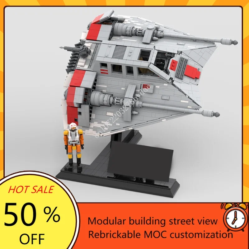 

2365 шт. MOC Space Battle T-47 Snowspeeder Модель истребителя на заказ Пазлы Технология Обучающие DIY Креативная сборка Игрушка Подарок ребенку