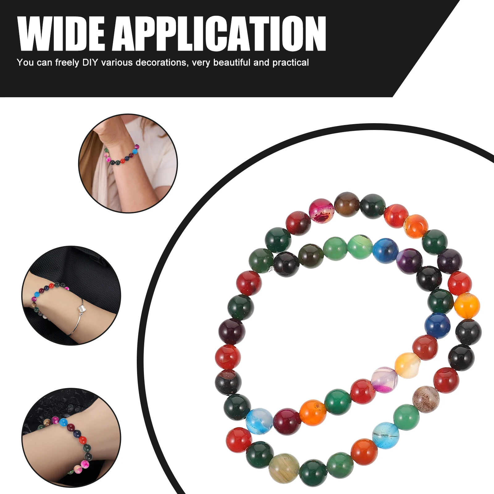 2 سلاسل العقيق سوار الخرز والمجوهرات الزخرفية الحجر الطبيعي Diy بها بنفسك صغيرة لصنع الأساور